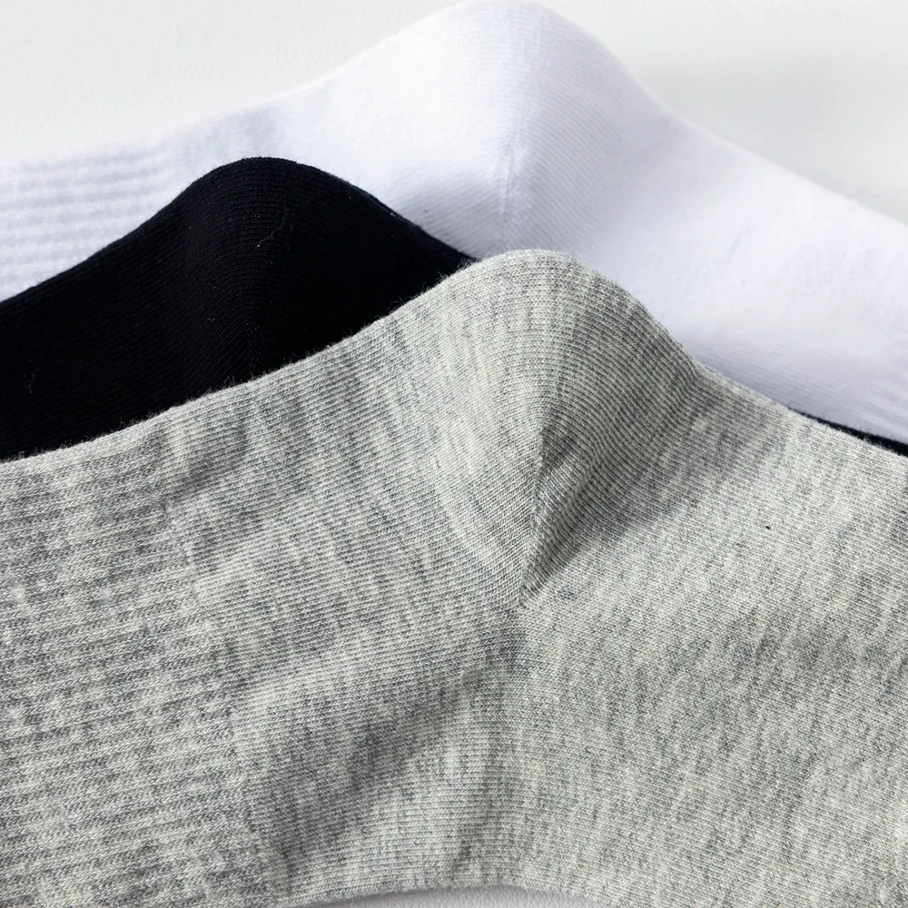 6 Pairs Plus Size EUR45-50 Men Socks High Quality Cotton Ankle Socks Black White Grey Crew Socks Sports