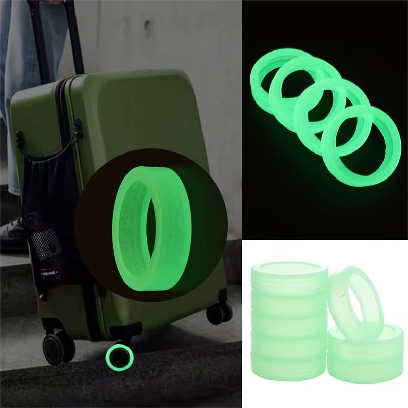 4-20Pcs Luminous Luggage Wheels Protector Silicone Noise Wheels Guard Cover Luggage Accessories Suitcase Wheels Protection Cover
