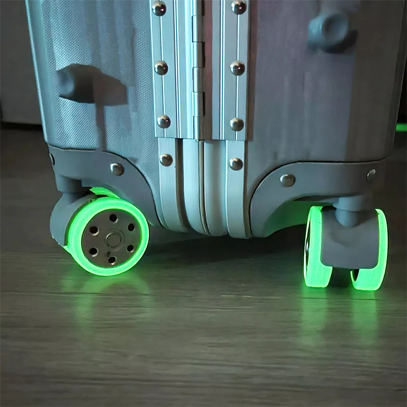 4-20Pcs Luminous Luggage Wheels Protector Silicone Noise Wheels Guard Cover Luggage Accessories Suitcase Wheels Protection Cover