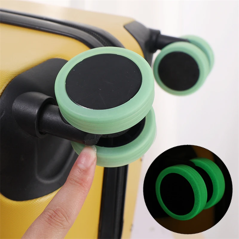 4-20Pcs Luminous Luggage Wheels Protector Silicone Noise Wheels Guard Cover Luggage Accessories Suitcase Wheels Protection Cover
