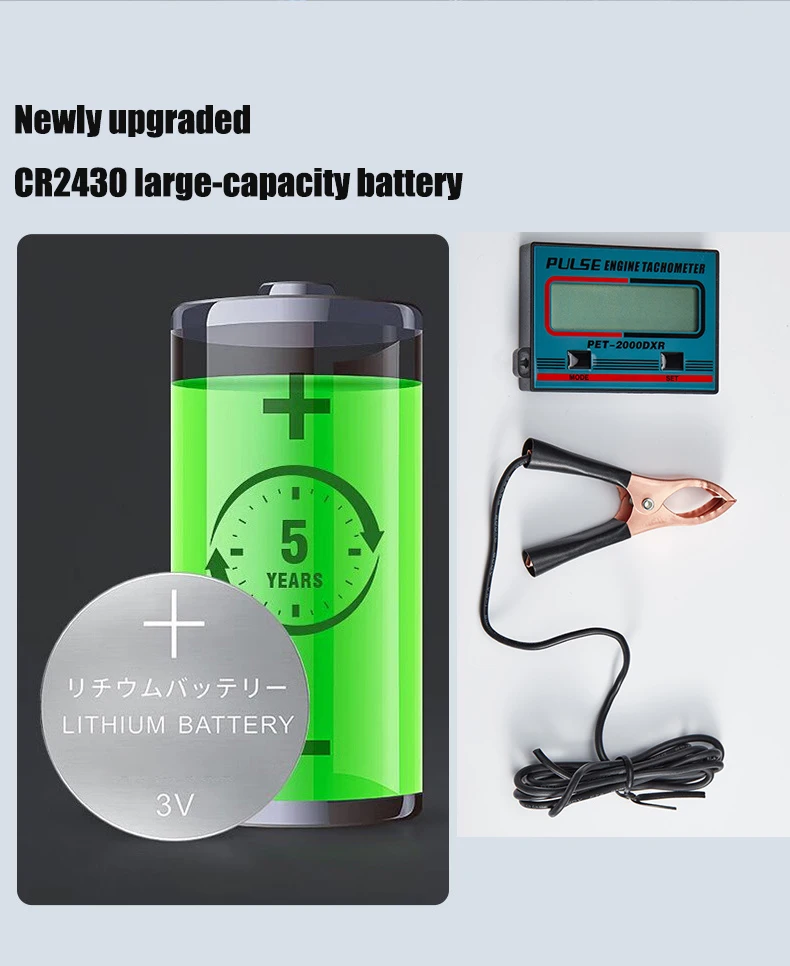 Handheld Digital Induction Chainsaw Tachometer Gasoline Engine Tachometer, LCD Display Tach Gauge for Chainsaw Lawn Motorcycle