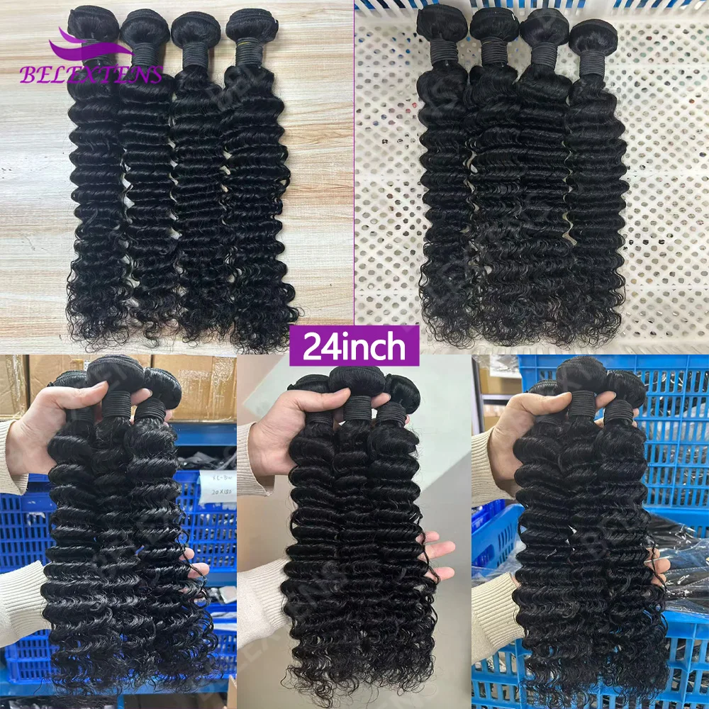 Tissage Deep Wave Human Hair Bundles 20 22 inch Bundles Brazilian Bundles 1/3/4 PCS Human Hair Extensions Delivery 3 Day France