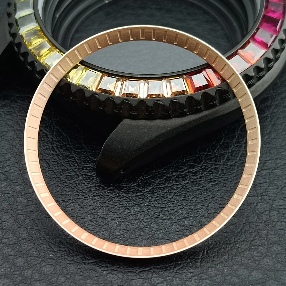 Mod Watch Copper Chapter Ring with NH35 Case Replacement Hard Plastic/Polished Inner Ring Size 30.3 * 27.3mm Watch Accessories