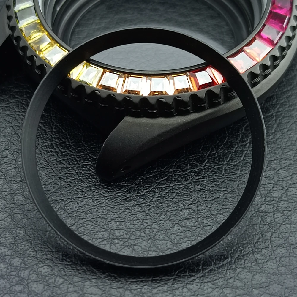 Mod Watch Copper Chapter Ring with NH35 Case Replacement Hard Plastic/Polished Inner Ring Size 30.3 * 27.3mm Watch Accessories