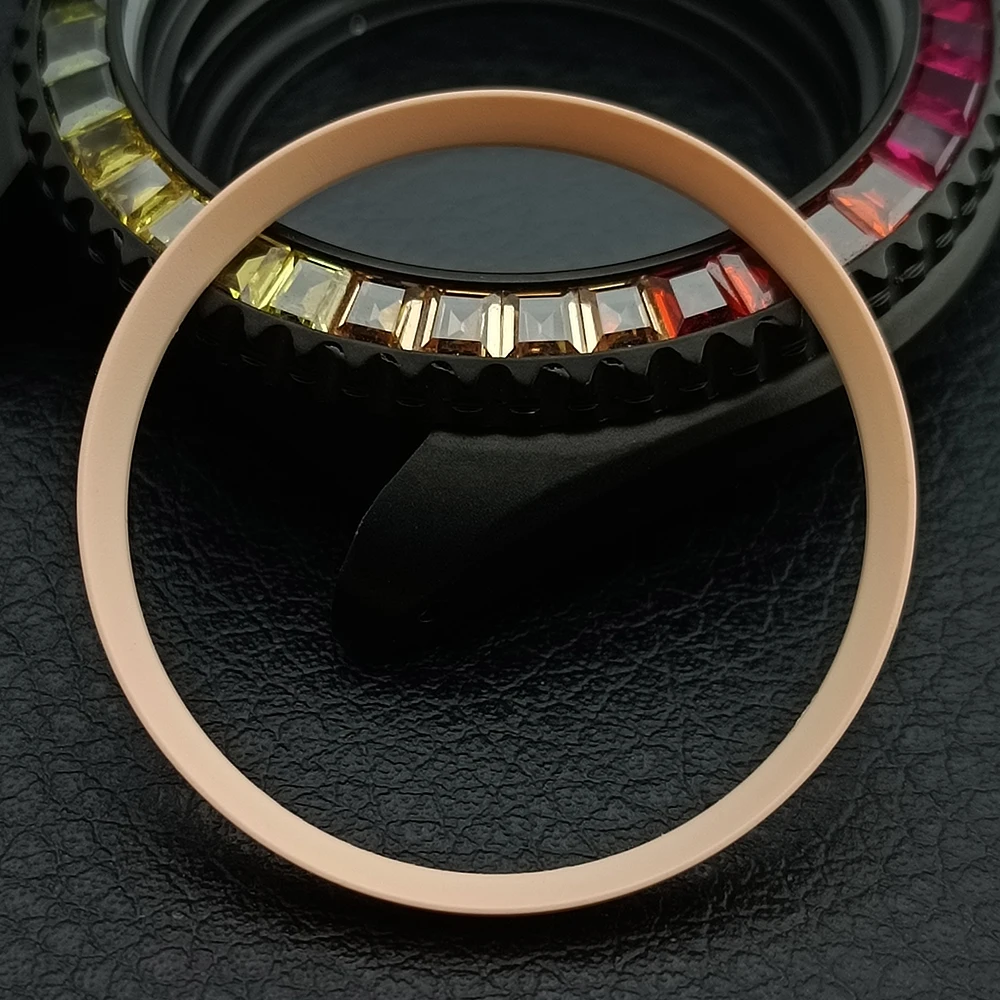Mod Watch Copper Chapter Ring with NH35 Case Replacement Hard Plastic/Polished Inner Ring Size 30.3 * 27.3mm Watch Accessories