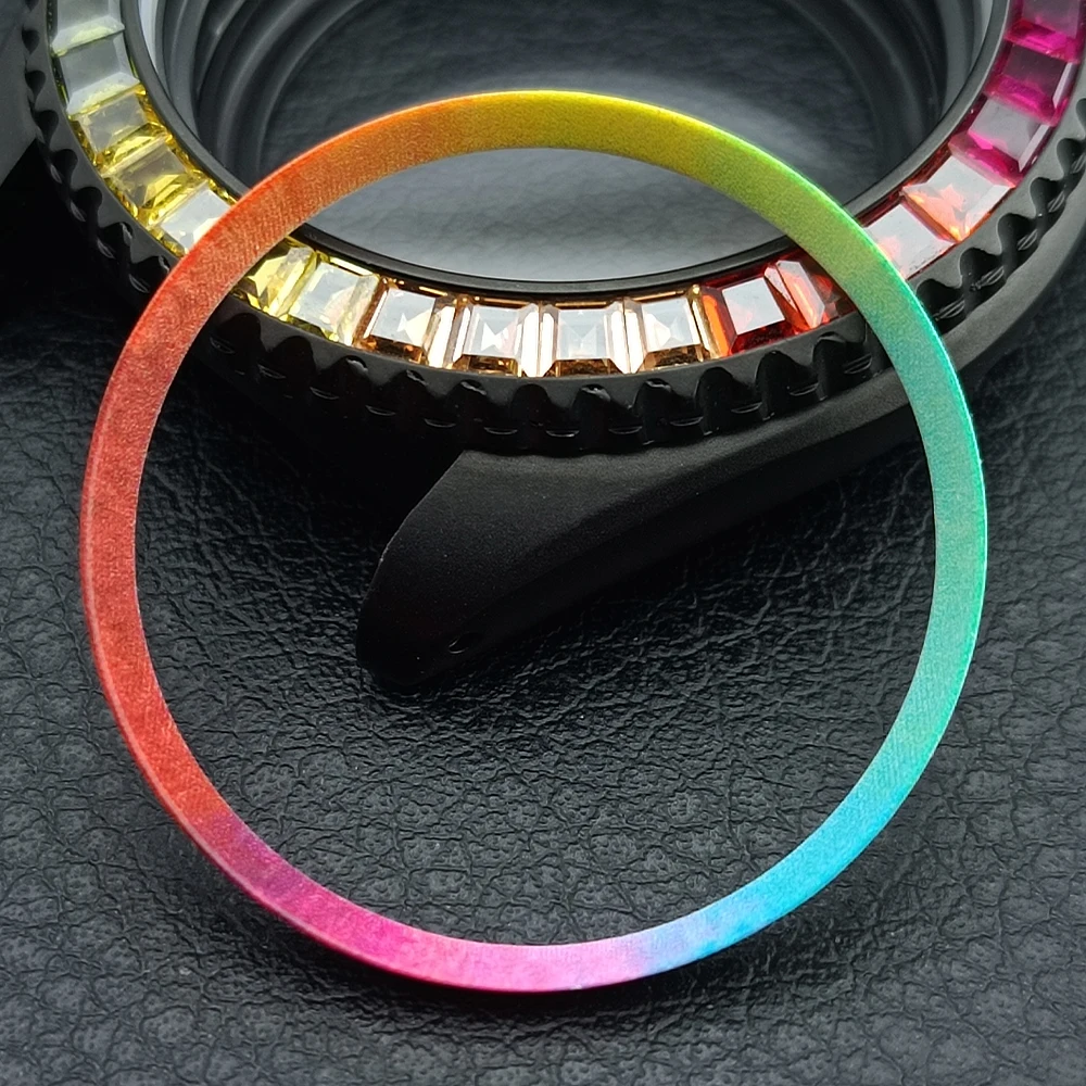 Mod Watch Copper Chapter Ring with NH35 Case Replacement Hard Plastic/Polished Inner Ring Size 30.3 * 27.3mm Watch Accessories
