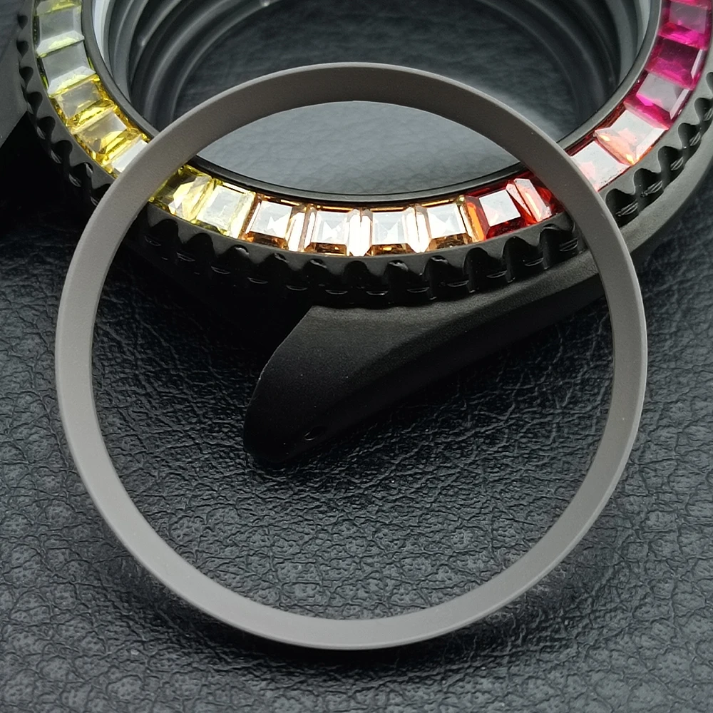 Mod Watch Copper Chapter Ring with NH35 Case Replacement Hard Plastic/Polished Inner Ring Size 30.3 * 27.3mm Watch Accessories