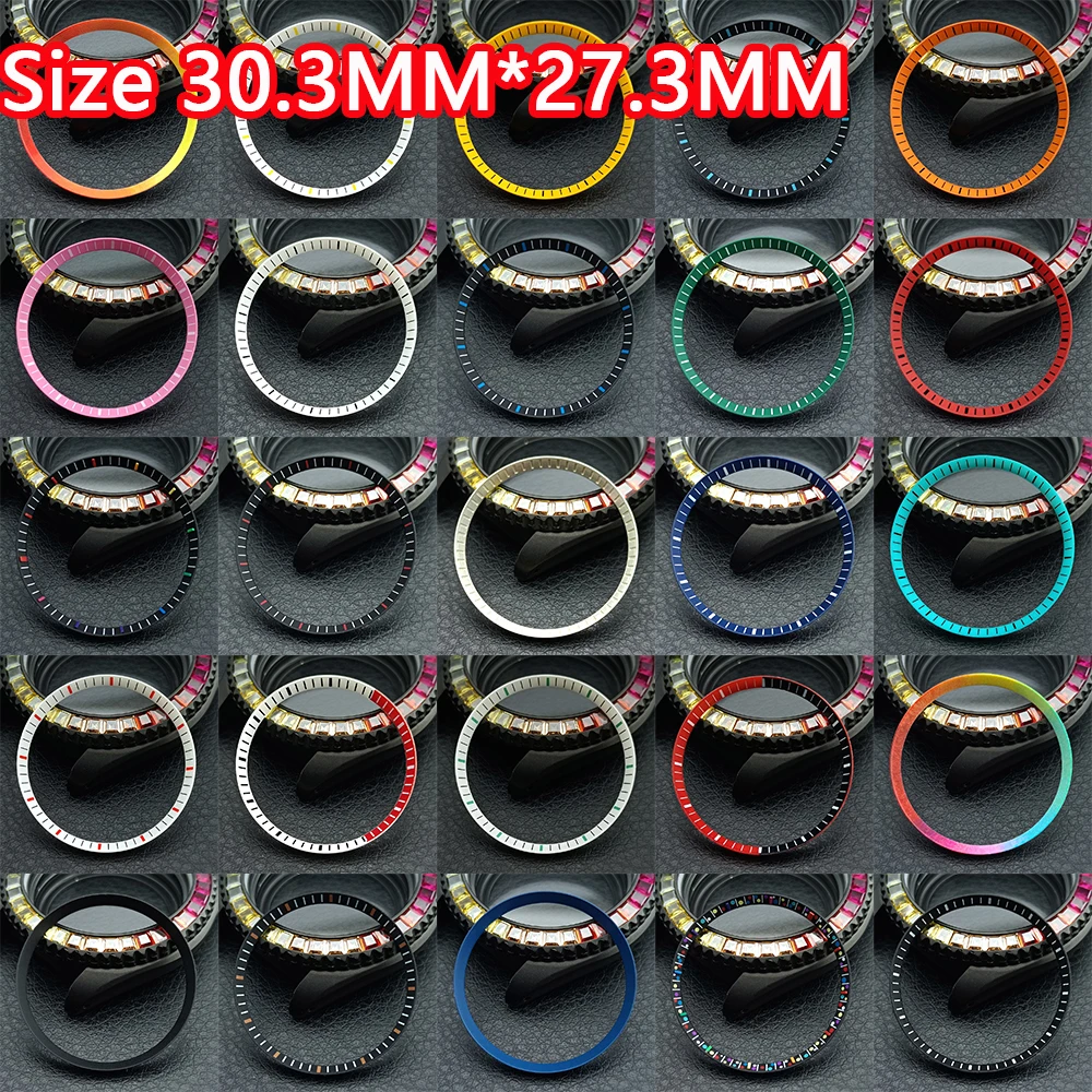 Mod Watch Copper Chapter Ring with NH35 Case Replacement Hard Plastic/Polished Inner Ring Size 30.3 * 27.3mm Watch Accessories