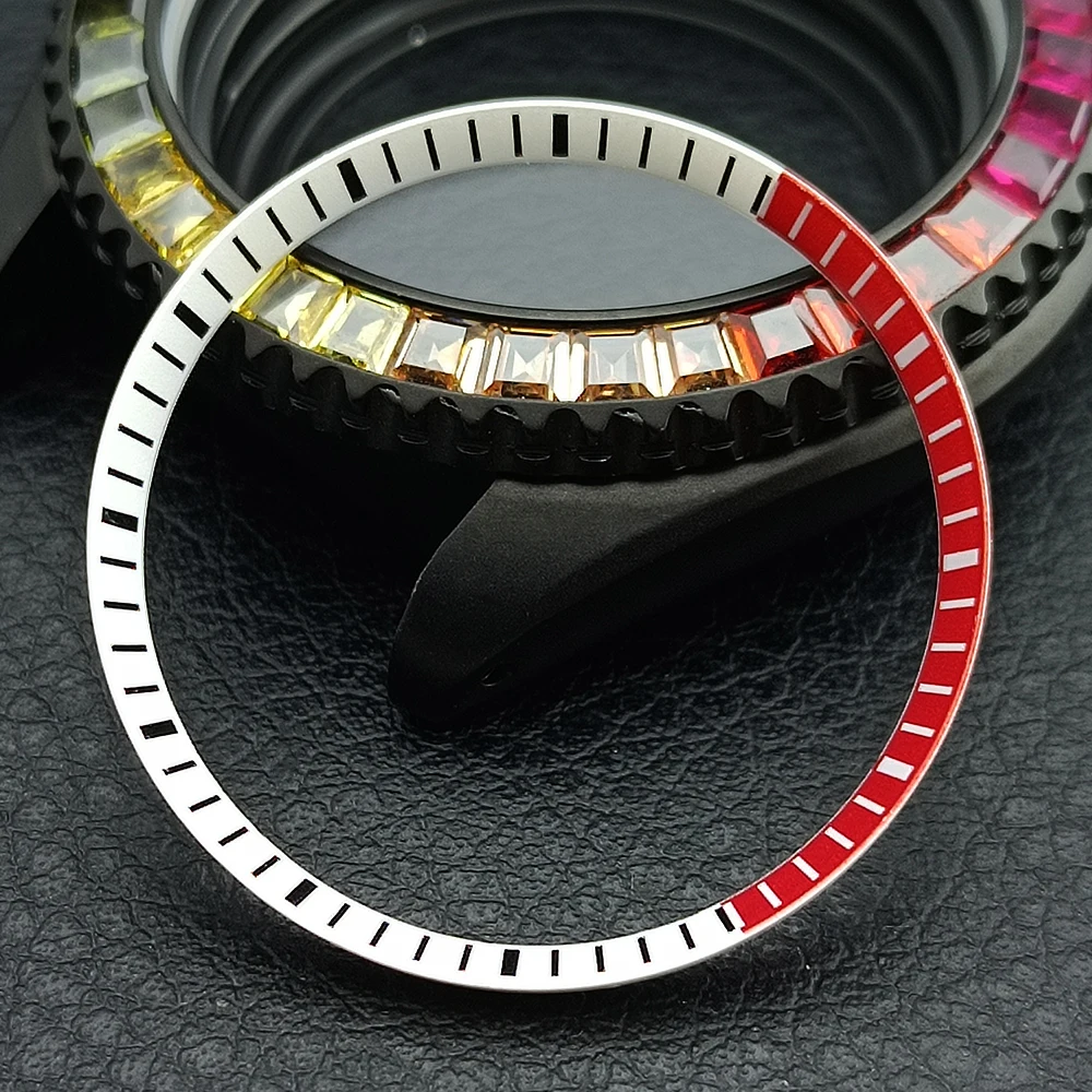 Mod Watch Copper Chapter Ring with NH35 Case Replacement Hard Plastic/Polished Inner Ring Size 30.3 * 27.3mm Watch Accessories