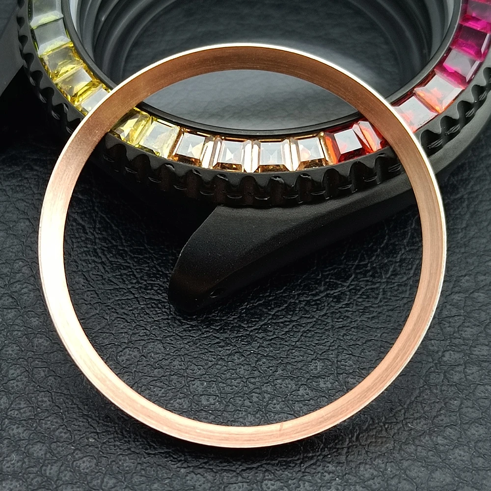 Mod Watch Copper Chapter Ring with NH35 Case Replacement Hard Plastic/Polished Inner Ring Size 30.3 * 27.3mm Watch Accessories