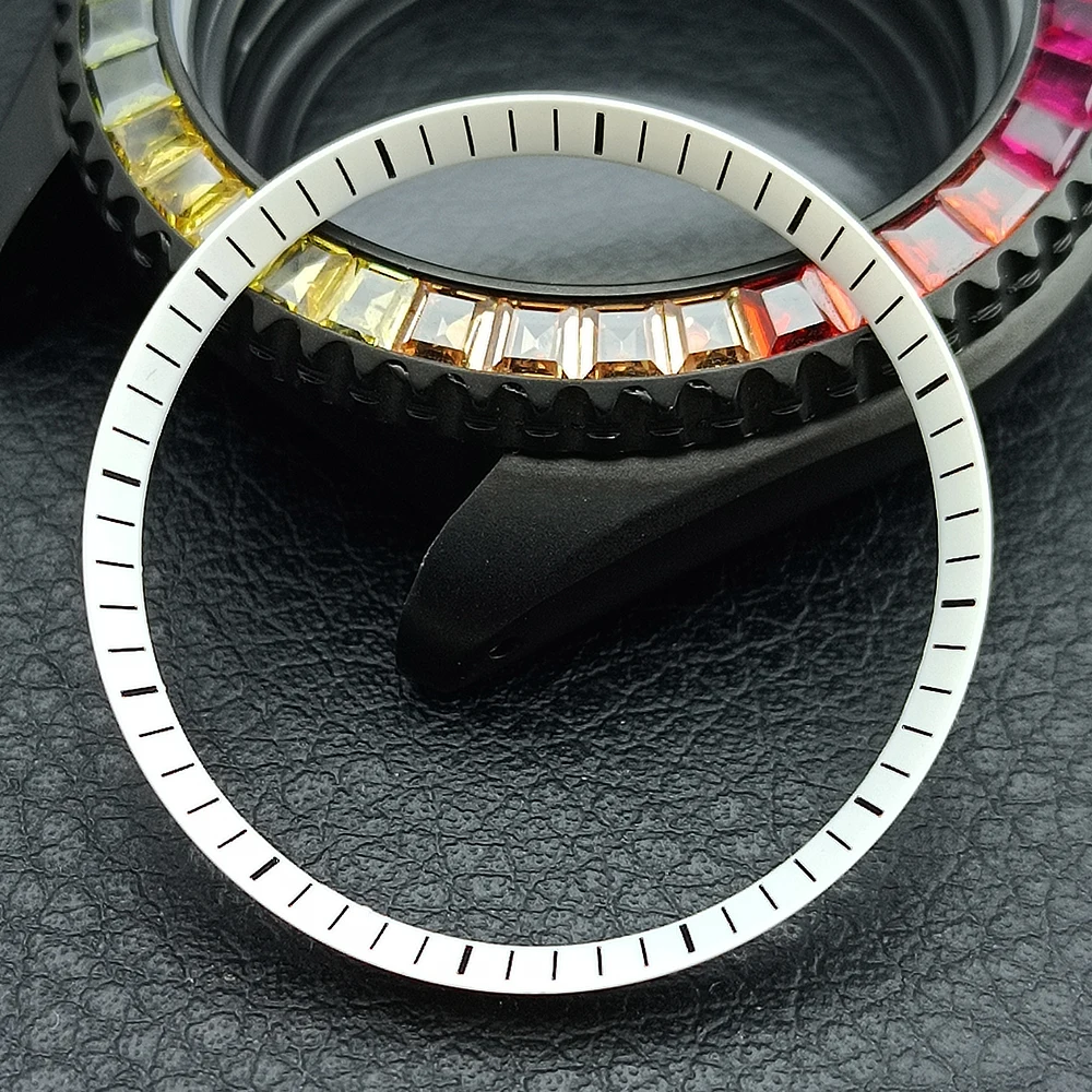 Mod Watch Copper Chapter Ring with NH35 Case Replacement Hard Plastic/Polished Inner Ring Size 30.3 * 27.3mm Watch Accessories