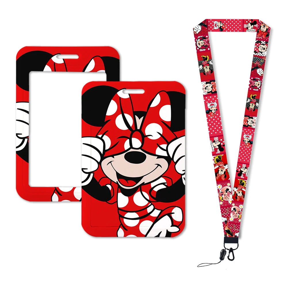 Mickey Mouse Lanyards Keychain Animated Cute Badge Holder ID Credit Card Pass Hang Rope Lanyard for Keys Accessories Gifts