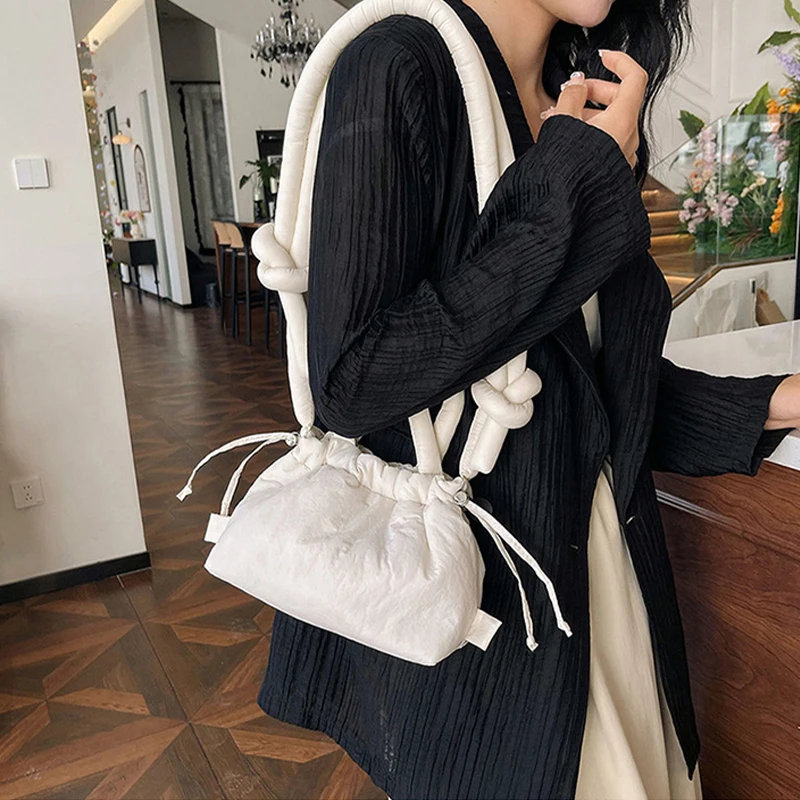 NamcheBarwa Puffer Tote Bag Designer Padded Women Shoulder Bags Nylon Down Cotton Crossbody Bag Mini Lady Handbags 2026 Trend