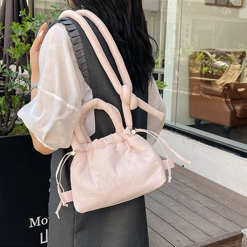 NamcheBarwa Puffer Tote Bag Designer Padded Women Shoulder Bags Nylon Down Cotton Crossbody Bag Mini Lady Handbags 2026 Trend