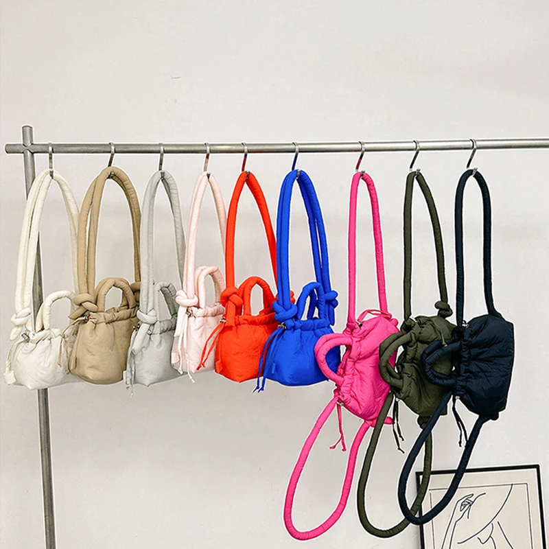 NamcheBarwa Puffer Tote Bag Designer Padded Women Shoulder Bags Nylon Down Cotton Crossbody Bag Mini Lady Handbags 2026 Trend