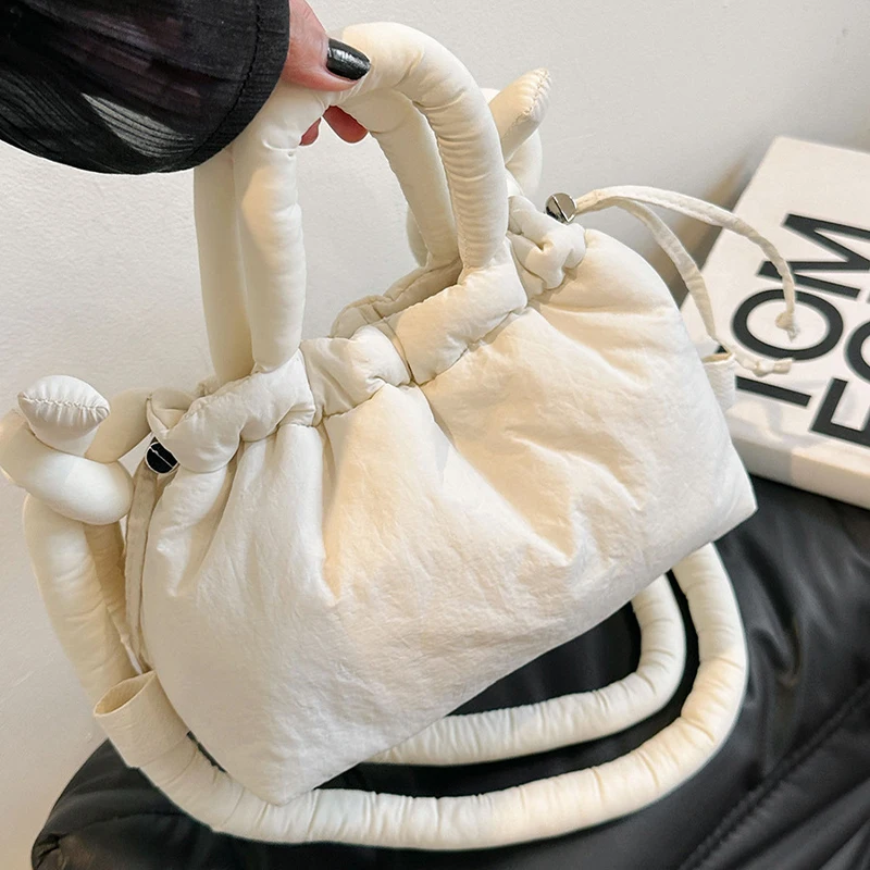NamcheBarwa Puffer Tote Bag Designer Padded Women Shoulder Bags Nylon Down Cotton Crossbody Bag Mini Lady Handbags 2026 Trend