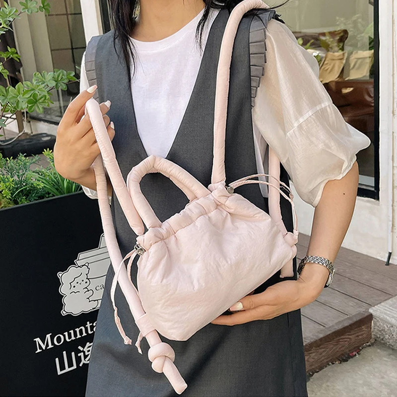 NamcheBarwa Puffer Tote Bag Designer Padded Women Shoulder Bags Nylon Down Cotton Crossbody Bag Mini Lady Handbags 2026 Trend