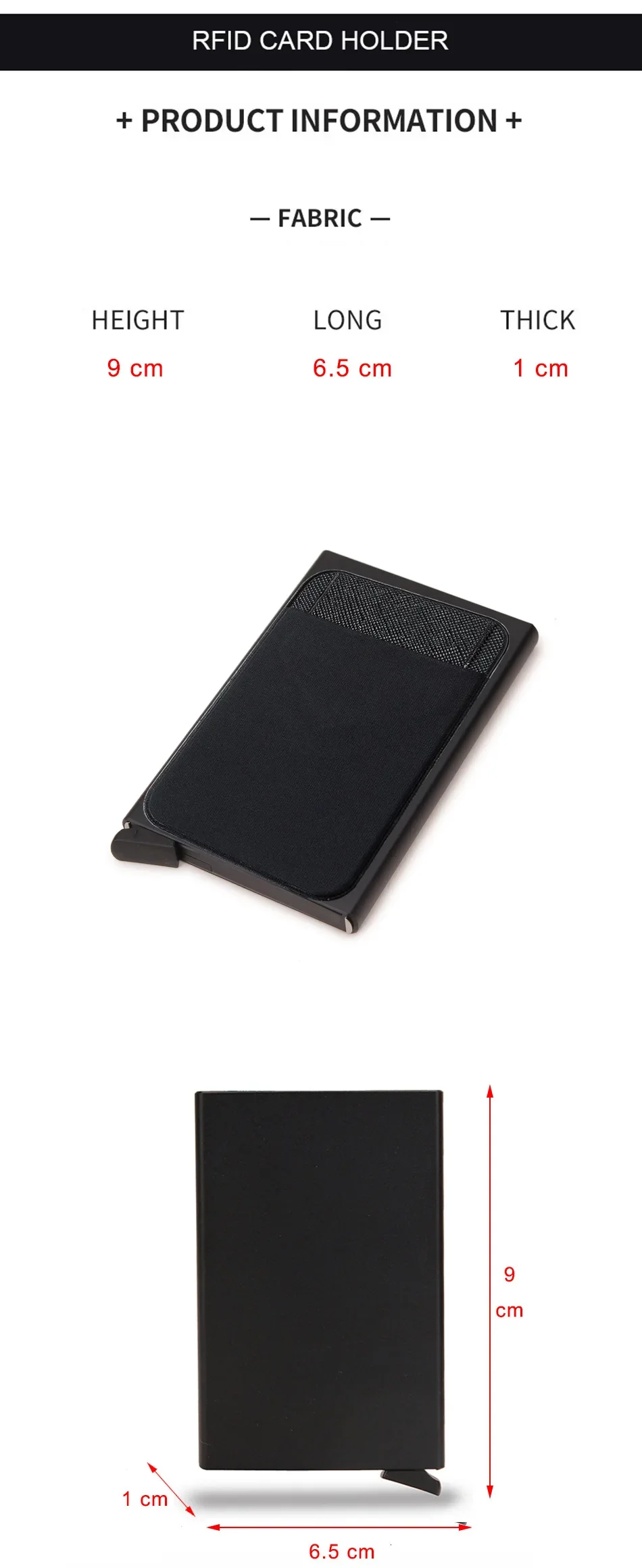 Slim Aluminum Wallet with Elasticity Back Pouch Coin Pocket ID Credit Card Holder Automatic Pop Up Bank Case Mini RFID Wallet