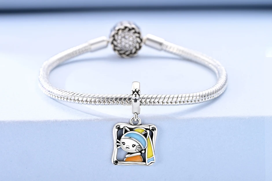 Original 925 Sterling Silver Charms Love Pets Dog Cat Paw Print Pendant Beads Fit Brand Bracelets Necklaces Women DIY Jewelry