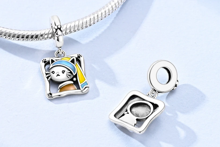 Original 925 Sterling Silver Charms Love Pets Dog Cat Paw Print Pendant Beads Fit Brand Bracelets Necklaces Women DIY Jewelry