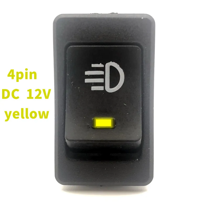 1 PCS,Car Fog Lights,Rocker Switch,ON-OFF,4Pin,2 Position,Electrical Equipment With Lighting Power,35A Lndicator Light 12V DC