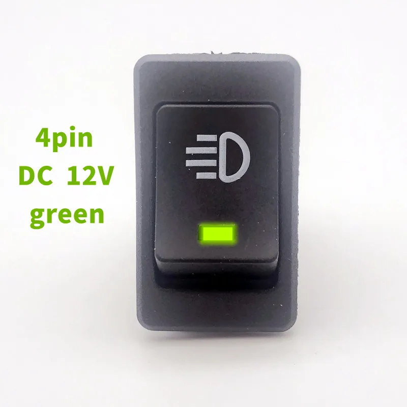 1 PCS,Car Fog Lights,Rocker Switch,ON-OFF,4Pin,2 Position,Electrical Equipment With Lighting Power,35A Lndicator Light 12V DC