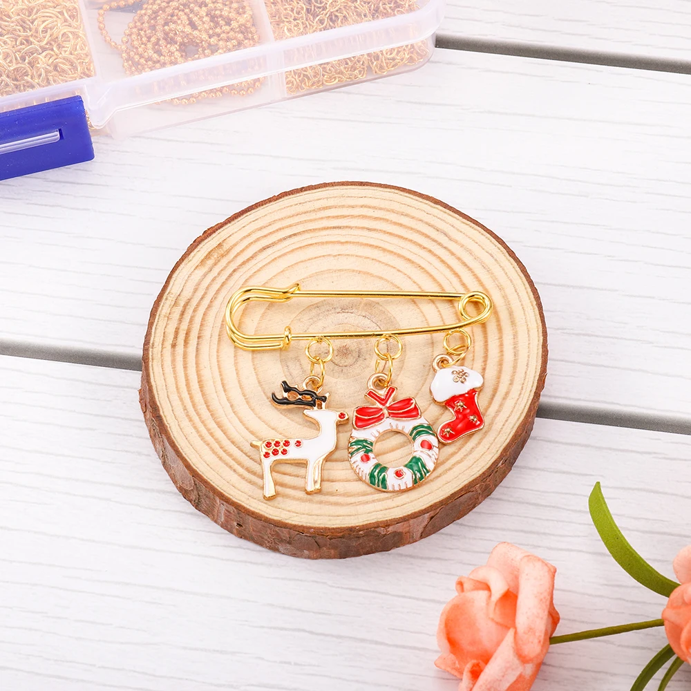 5/10pcs Safety Pins Brooch Blank Base Brooch Pins 50/80/90mm Pins 3/5 Rings Jewelry Pin for Jewelry Making Supplies Accessories