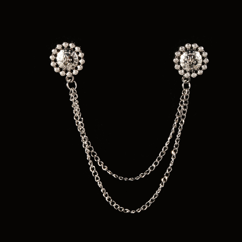 New Fashion Bird Brooch Star Crystal Tassel Chain Lapel Pin Suit Shirt Fashion Clothing Brooches for Women Men Accessories