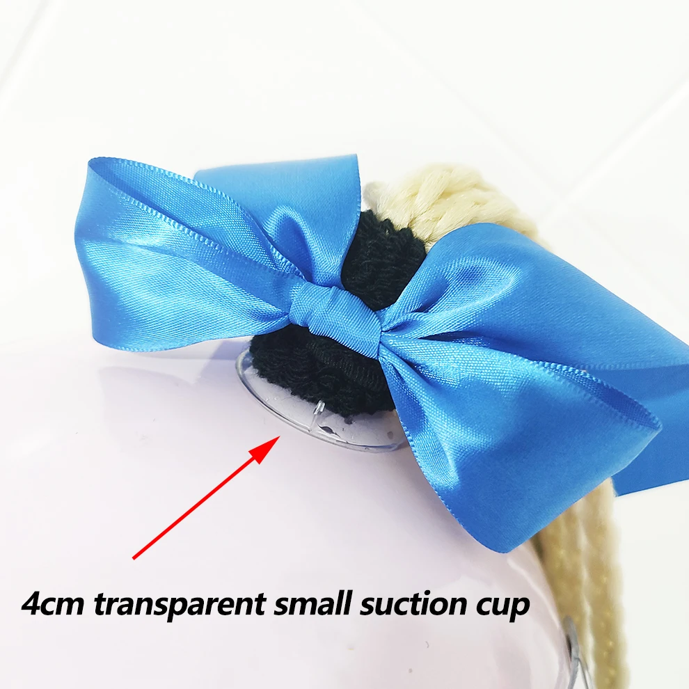 2pcs Quality Braids For Motorcycle Helmet Ponytail Sucker Braids Wig For Woman Helmet Decor Ears Twist Accessories 164 Colors