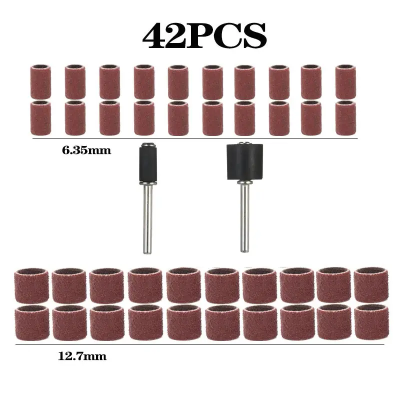 11/102pcs Sanding Drum Kit Grit #80 #120 #180 Sanding Band for Dremel Sleeves For Electric Mini Angle Grinder Sanding Mandrels