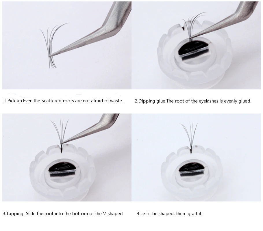 100Pcs False Eyelashes Blooming Cups Planting Grafting Rapid Bloom Sun Flower Glue Cup Fan Eyelash Extension Makeup Tools