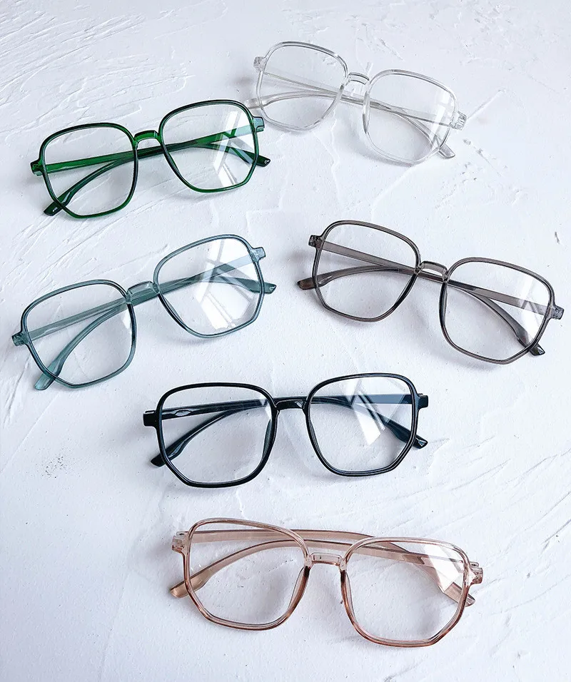 2021 New Anti-blue Myopia Glasses Women&Men Big Oversized Glasses Frame Nearsighted Prescription Glasses -1.0,-1.5,-2.0 To -6.0