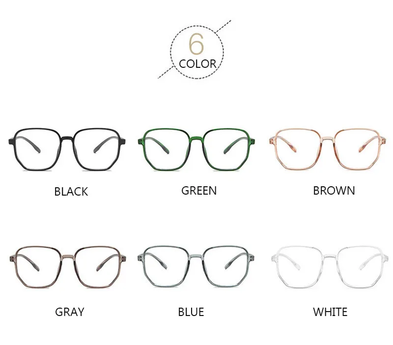 2021 New Anti-blue Myopia Glasses Women&Men Big Oversized Glasses Frame Nearsighted Prescription Glasses -1.0,-1.5,-2.0 To -6.0
