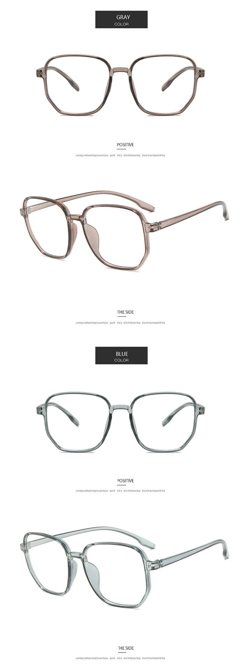 2021 New Anti-blue Myopia Glasses Women&Men Big Oversized Glasses Frame Nearsighted Prescription Glasses -1.0,-1.5,-2.0 To -6.0