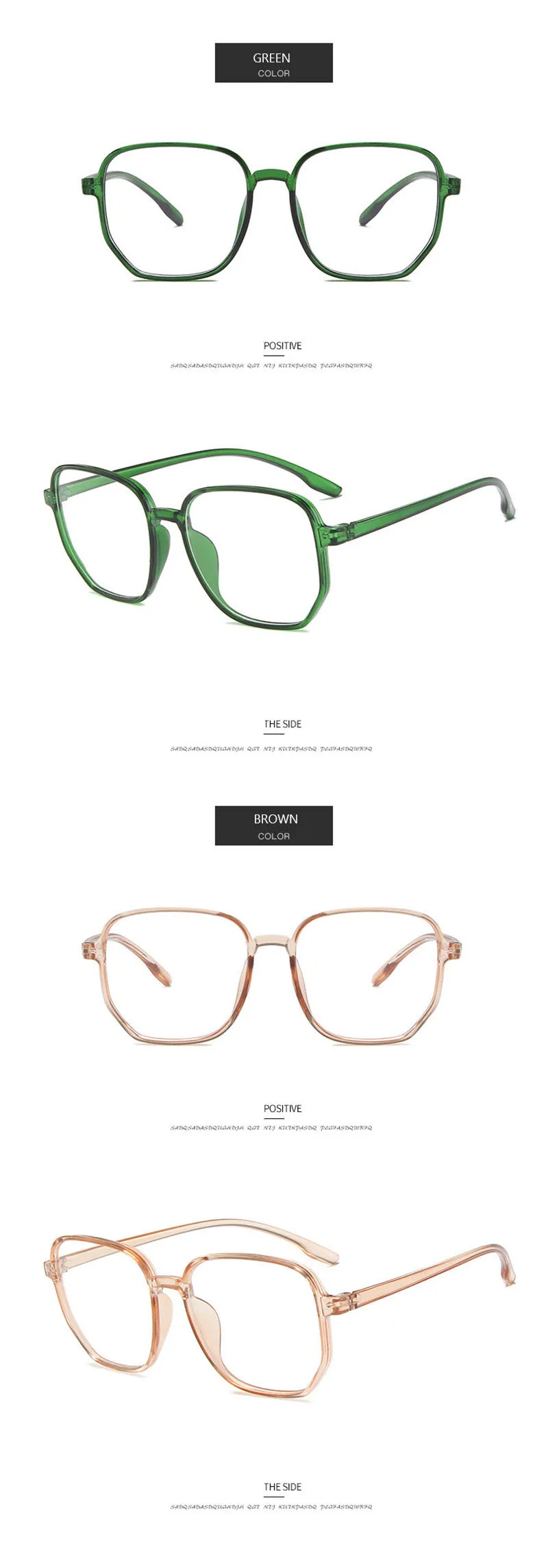 2021 New Anti-blue Myopia Glasses Women&Men Big Oversized Glasses Frame Nearsighted Prescription Glasses -1.0,-1.5,-2.0 To -6.0
