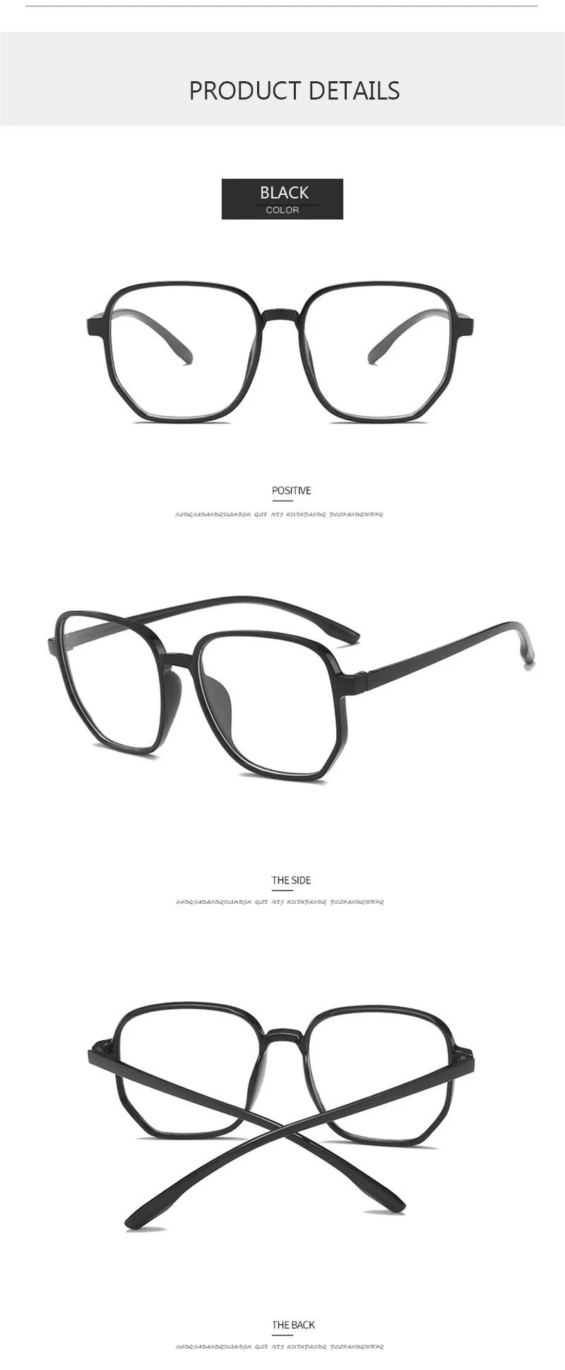 2021 New Anti-blue Myopia Glasses Women&Men Big Oversized Glasses Frame Nearsighted Prescription Glasses -1.0,-1.5,-2.0 To -6.0