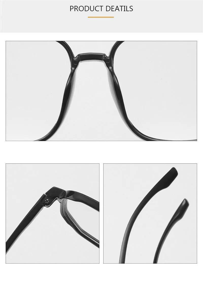 2021 New Anti-blue Myopia Glasses Women&Men Big Oversized Glasses Frame Nearsighted Prescription Glasses -1.0,-1.5,-2.0 To -6.0