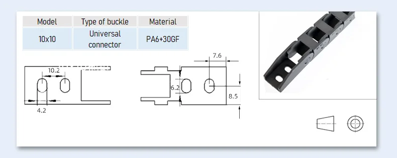 open Drag Chain bridge type 7x7 10x10 10x15 10x20 15x20 18x18 L1m Cable Carrier with Ends for CNC 3D printer Voron Trident 2.4