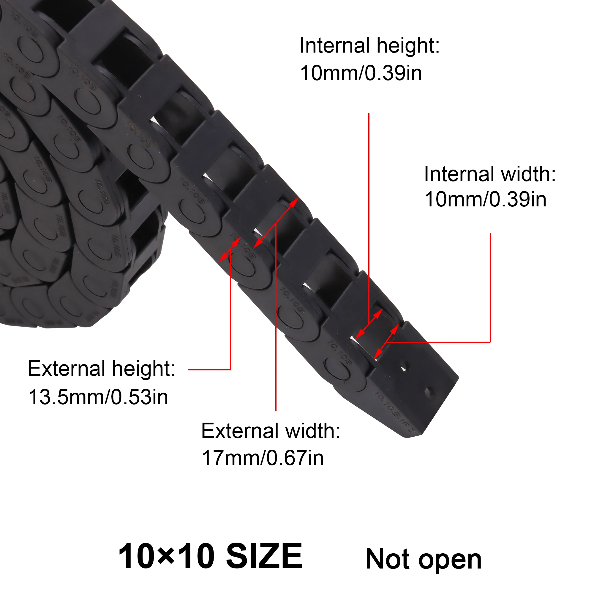 open Drag Chain bridge type 7x7 10x10 10x15 10x20 15x20 18x18 L1m Cable Carrier with Ends for CNC 3D printer Voron Trident 2.4