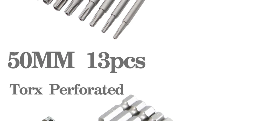 8pcs/12pcs 50mm-200mm T6-T45 Magnetic Torx Screwdriver Bits Set Electric Screwdriver head T10, T15, T20, T25, T27, T30 T35 T45