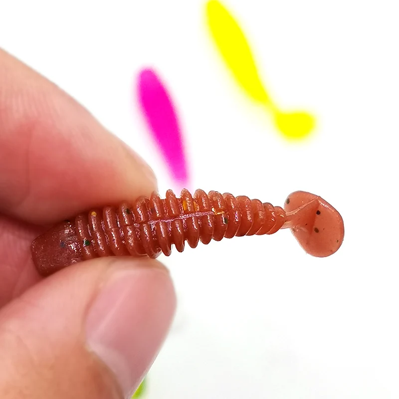 OUTKIT 10Pcs/lot Wobblers Mini Fishing Soft Lures Rubber Soft Baits 3.5cm/4.5cm Soft Worm Artificial Baits Bass Silicone Fish