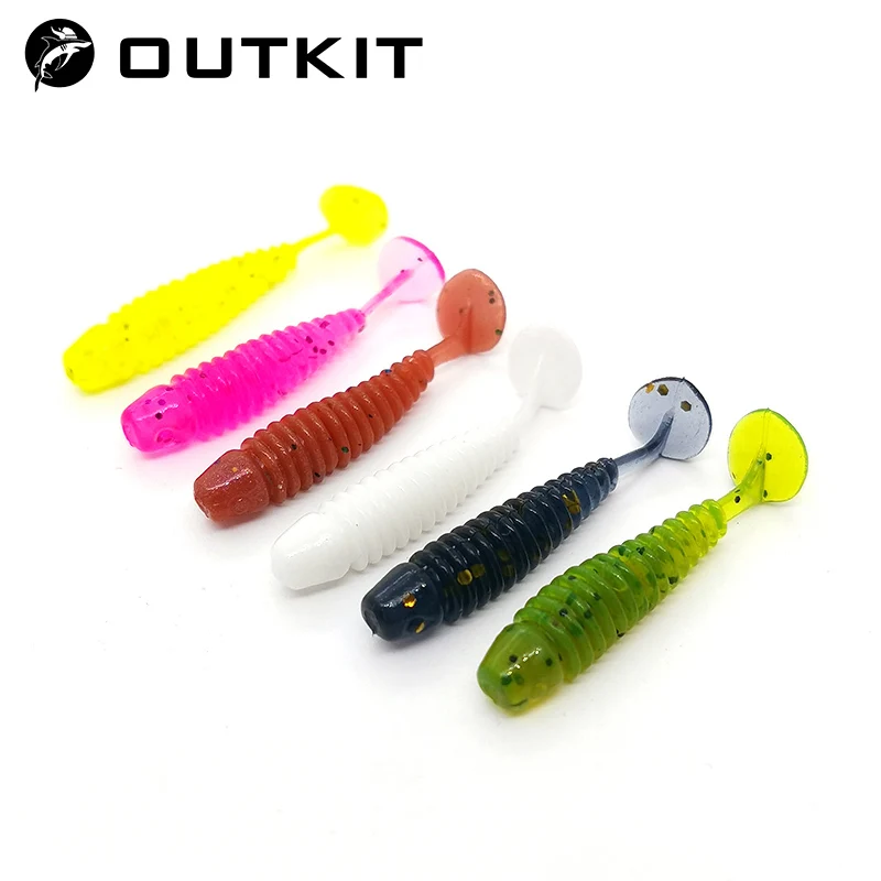 OUTKIT 10Pcs/lot Wobblers Mini Fishing Soft Lures Rubber Soft Baits 3.5cm/4.5cm Soft Worm Artificial Baits Bass Silicone Fish