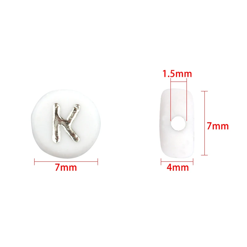 100pcs/lot Acrylic Silver Color Letter Beads Charms A-Z DIY Loose Beads Initial Alphabe Letter Beads Fit Women Bracelet Making