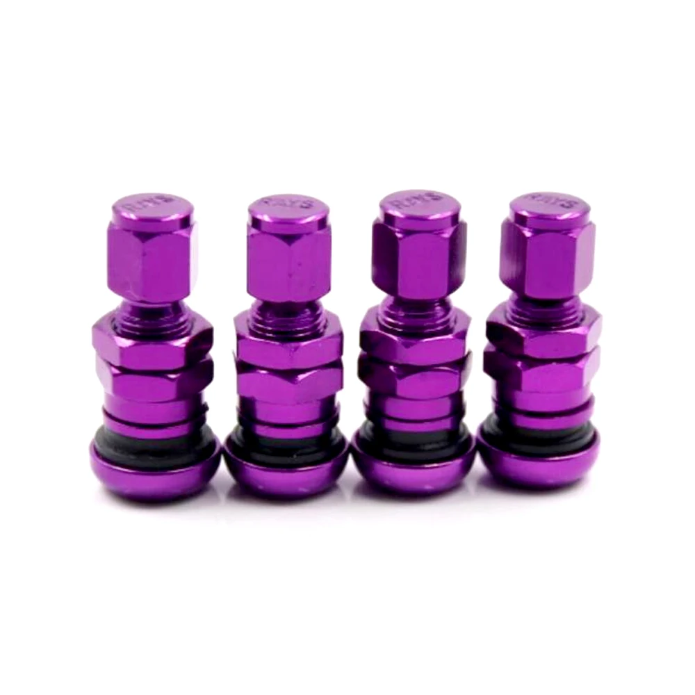 4Pcs Car Truck Motorcycle Valve Short Stems Metal Bolt Tire Valve Stem Kit with Dust Cap