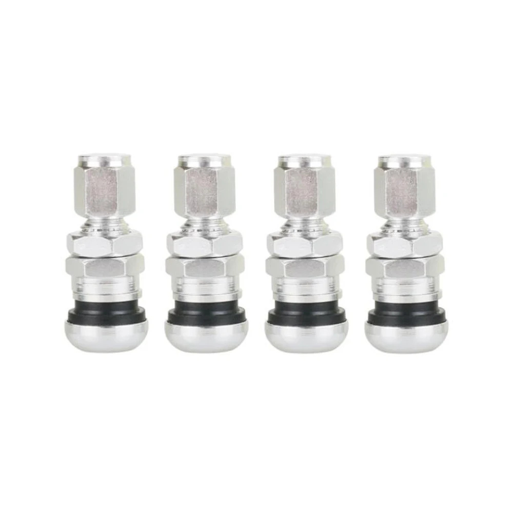 4Pcs Car Truck Motorcycle Valve Short Stems Metal Bolt Tire Valve Stem Kit with Dust Cap