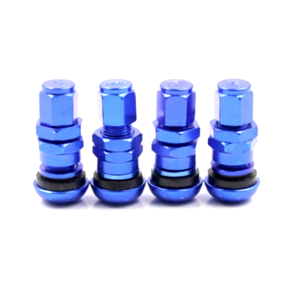 4Pcs Car Truck Motorcycle Valve Short Stems Metal Bolt Tire Valve Stem Kit with Dust Cap