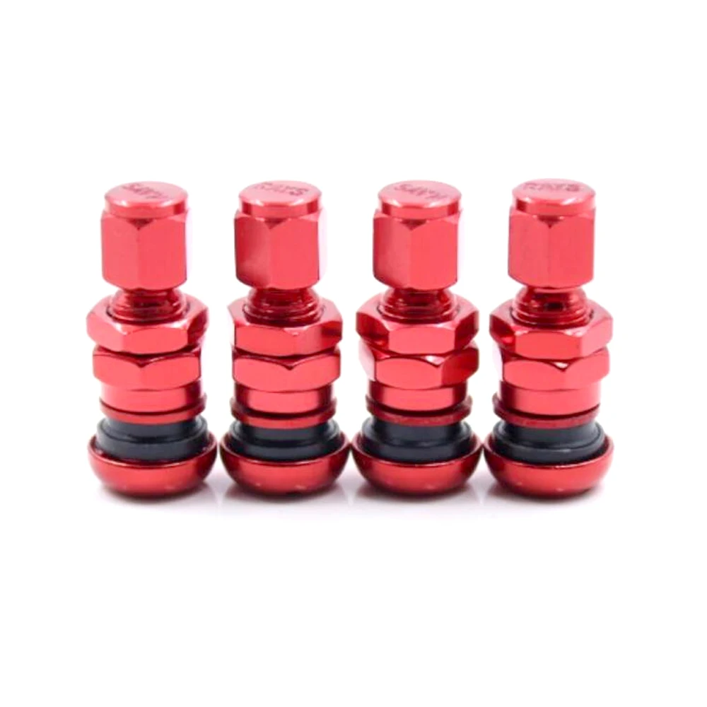 4Pcs Car Truck Motorcycle Valve Short Stems Metal Bolt Tire Valve Stem Kit with Dust Cap