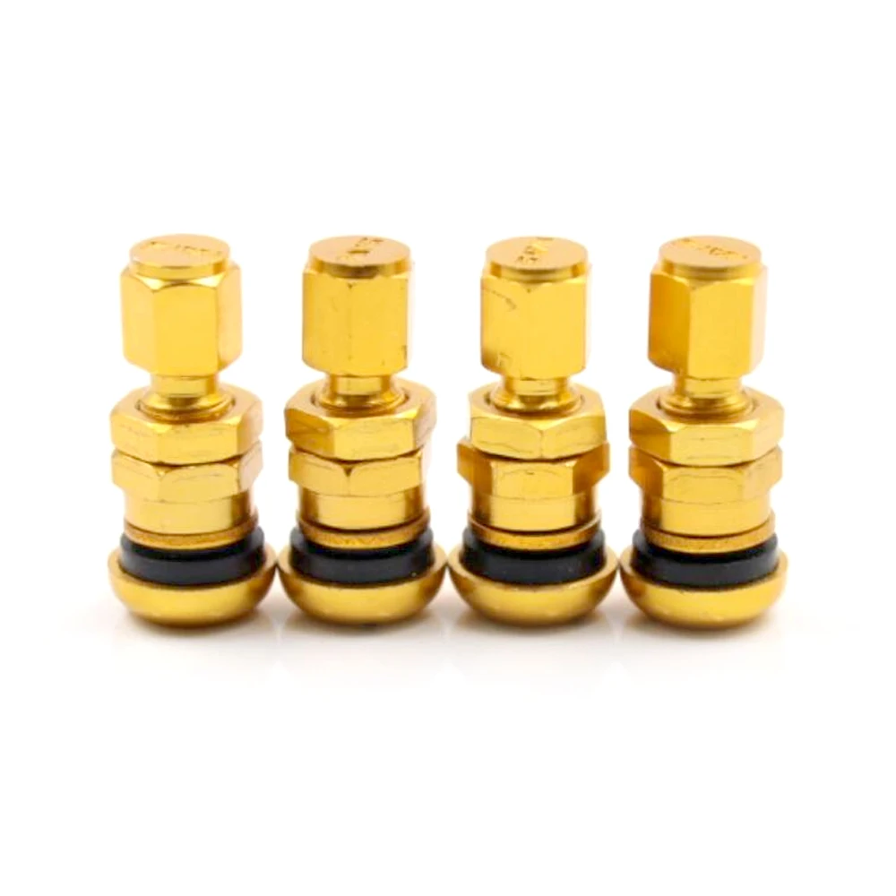 4Pcs Car Truck Motorcycle Valve Short Stems Metal Bolt Tire Valve Stem Kit with Dust Cap