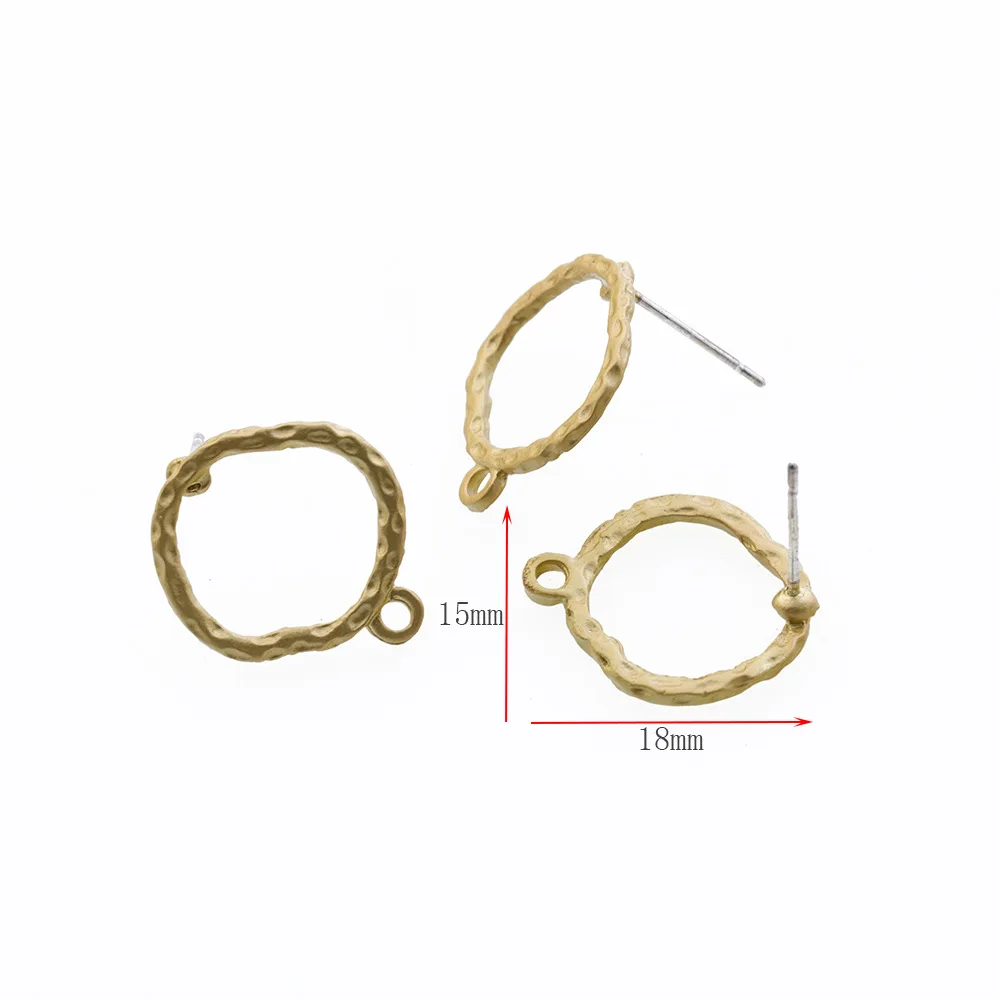 10Pcs DIY Earrings Setting Matt Golden Square Hollow Star Stud Earrings Connectors Earrings Base for Jewelry Making Accessories