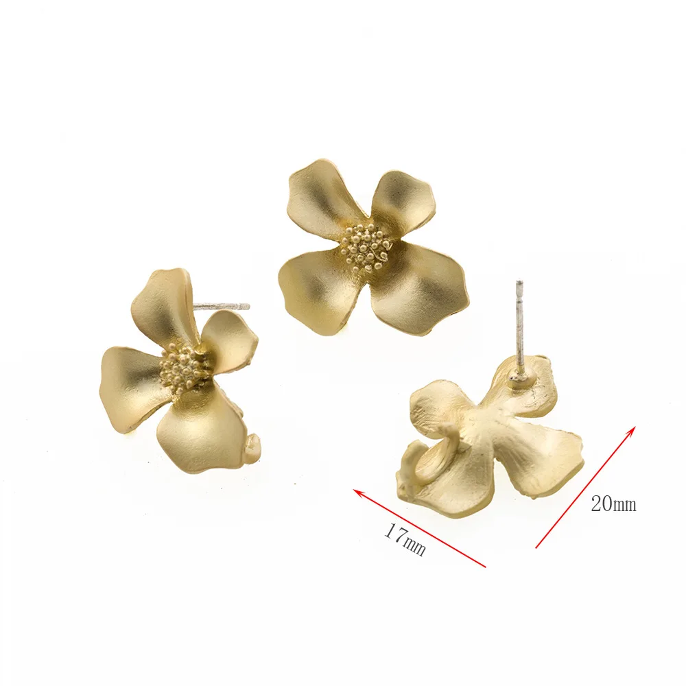 10Pcs DIY Earrings Setting Matt Golden Square Hollow Star Stud Earrings Connectors Earrings Base for Jewelry Making Accessories